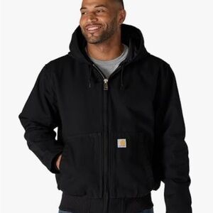 Carhartt Men's Black Hooded Bomber Jacket